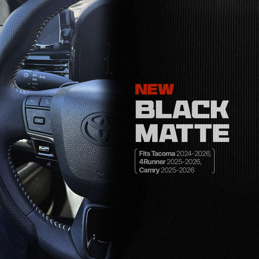 NEW Black Matte Steering Wheel Emblem Fits NEW Models 2024-2026 Tacoma, 4Runner & Camry