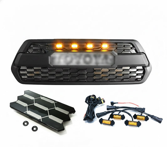Tacoma TRD Pro Style Grille 2016-2023 +  Raptor LED Lights 4PCS